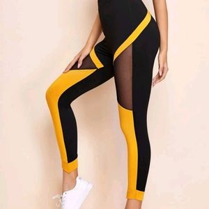 Shein Color Block Mesh Panel Leggings